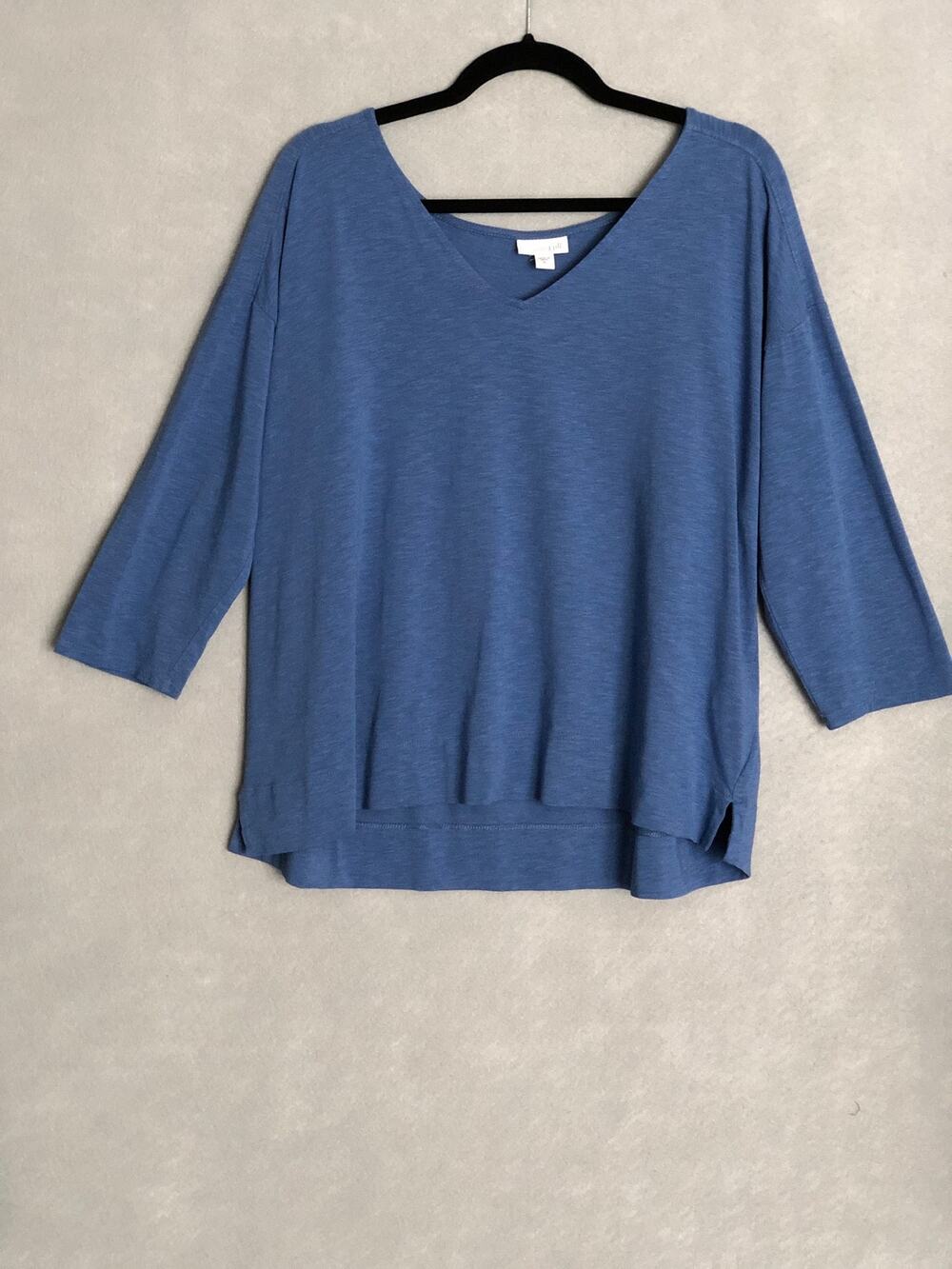 J. Jill V-neck T-Shirt Cotton Blend Blue Women's XL